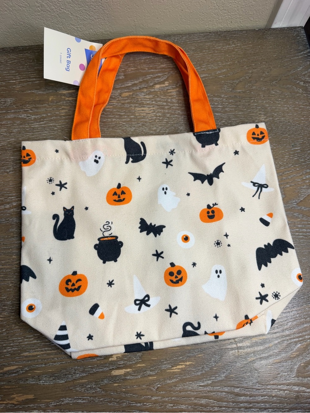 Small Halloween Applique Canvas Tote Gift Bag